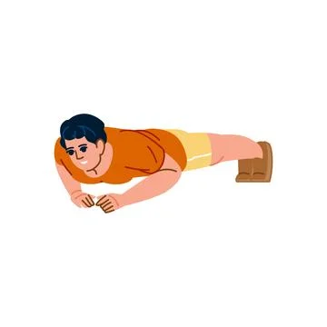Determined man doing push ups and maintaining healthy lifestyle Illustrazione stock
