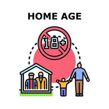 Determining appropriate age for home activities and content Stock Illustration