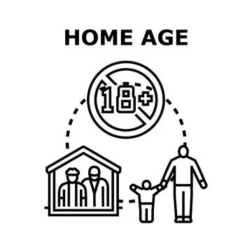 Determining appropriate age for home activities and content Stock Illustration
