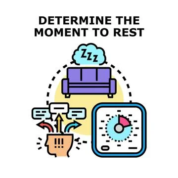 Determining the best moment for rest and relaxation Stock Illustration