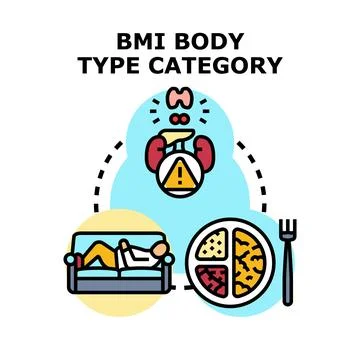 Determining body mass index category with lifestyle factors Stock Illustration