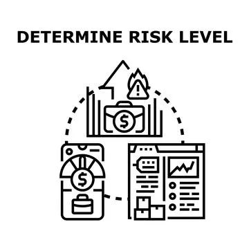Determining business risk level and financial assessment Illustrazione stock