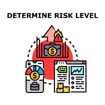 Determining business risk level and financial assessment Stock Illustration