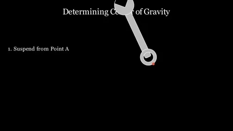 Determining the center of gravity of a wrench Stock Footage 335190537