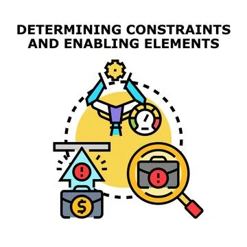 Determining constraints and enabling elements concept vector 库存插图