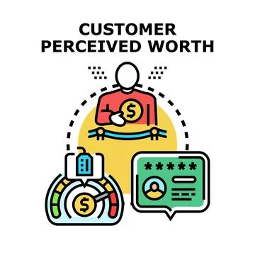 Determining customer perceived worth and value proposition Stock Illustration