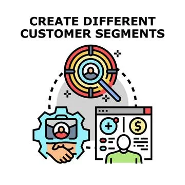 Determining different customer segmenting for business strategies 스톡 일러스트