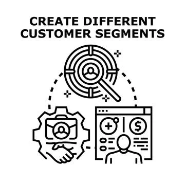 Determining different customer segmenting for business strategies 스톡 일러스트