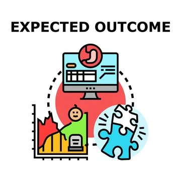 Determining expected outcome and reaching a solution Illustrazione stock