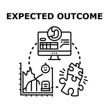 Determining expected outcome and reaching a solution 库存插图