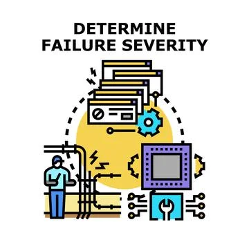 Determining failure severity vector concept illustration Stock Illustration