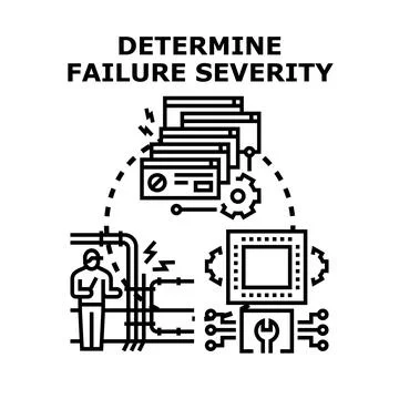 Determining failure severity vector concept illustration Stock Illustration