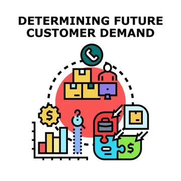 Determining future customer demand business analysis Ilustración de archivo