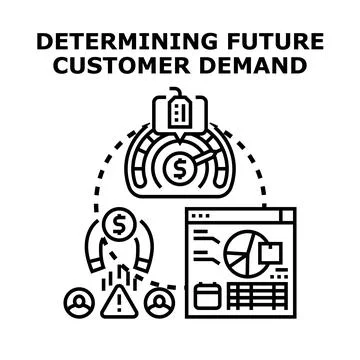 Determining future customer demand vector concept illustration Stock Illustration
