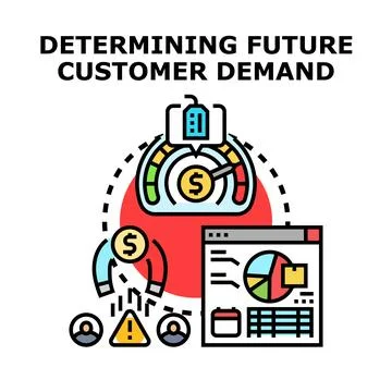Determining future customer demand vector concept illustration Stock Illustration