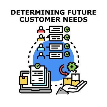 Determining future customer needs for business growth strategy Stock Illustration