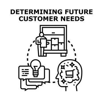 Determining future customer needs for business development Stock Illustration