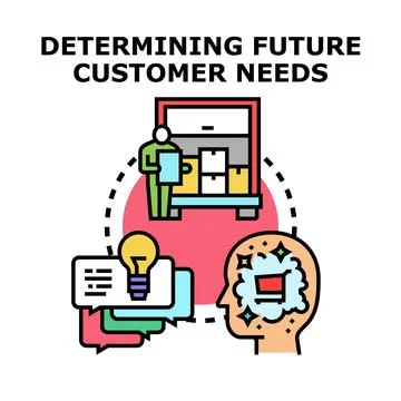 Determining future customer needs for business development Stock Illustration