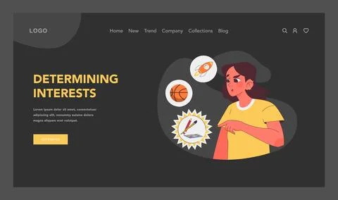 Determining interests concept. Flat vector illustration Stock Illustration