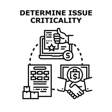 Determining issue criticality and problem solving process Stock Illustration