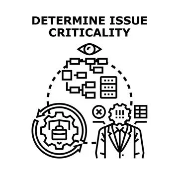Determining issue criticality and problem management strategy Stock Illustration