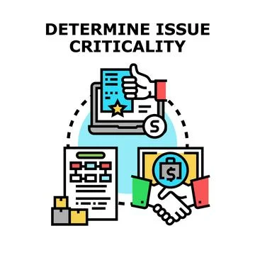 Determining issue criticality and problem solving process Stock Illustration