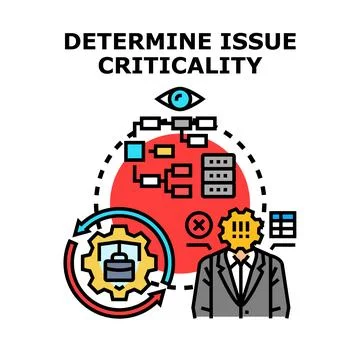 Determining issue criticality and problem management strategy Stock Illustration