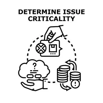 Determining issue criticality managing problem assessment controlling risk Stockillustratie