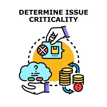 Determining issue criticality managing problem assessment controlling risk Stock Illustration
