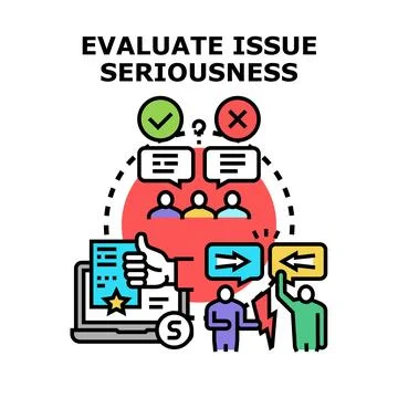 Determining issue seriousness and evaluating feedback process Stock Illustration