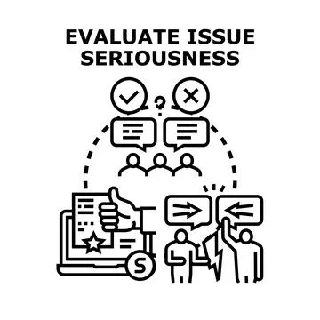 Determining issue seriousness and evaluating feedback process Stock Illustration