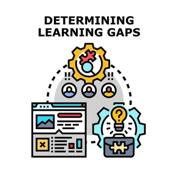 Determining learning gaps for education project analysis Stock Illustration