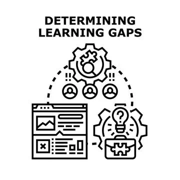 Determining learning gaps for education project analysis Stock Illustration