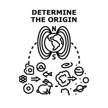 Determining life and universe origin concept vector Stock Illustration