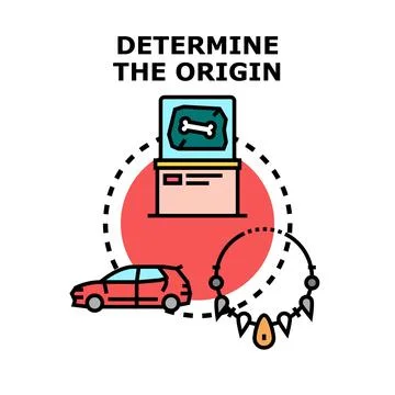 Determining origin of ancient artifacts and modern collections Stock Illustration