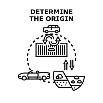 Determining origin and traceability of products Stock Illustration
