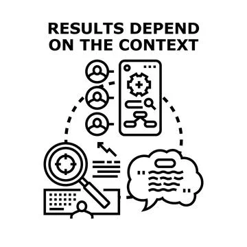 Determining outcomes based on specific analytical context イラスト素材