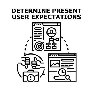 Determining present user expectations in digital interface management 스톡 일러스트