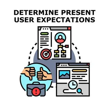 Determining present user expectations in digital interface management Stock Illustration