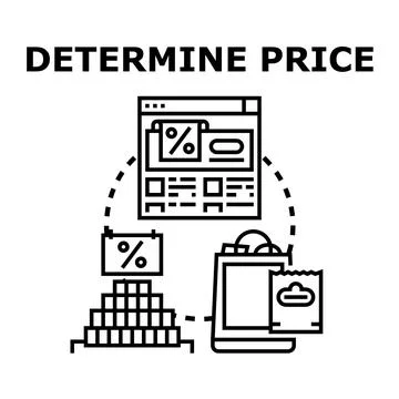 Determining price concept vector illustration Stockillustratie