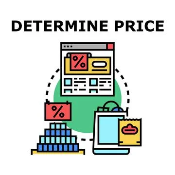 Determining price concept vector illustration Stock Illustration