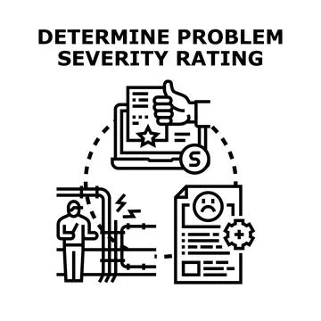 Determining problem severity rating for error management Illustrazione stock