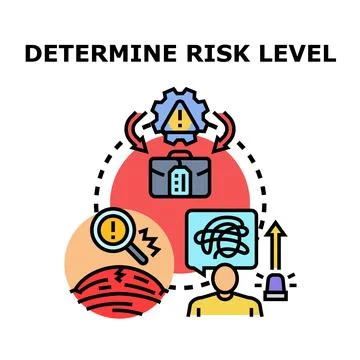Determining risk level with business analysis and warning system Stockillustratie