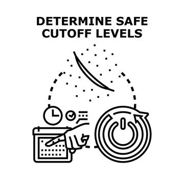 Determining safe cutoff levels concept illustration 库存插图