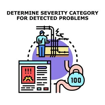 Determining severity category for detected software problems 库存插图