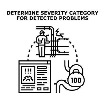 Determining severity category for detected software problems イラスト素材