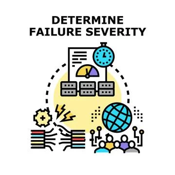 Determining system failure severity and risk assessment Stock Illustration