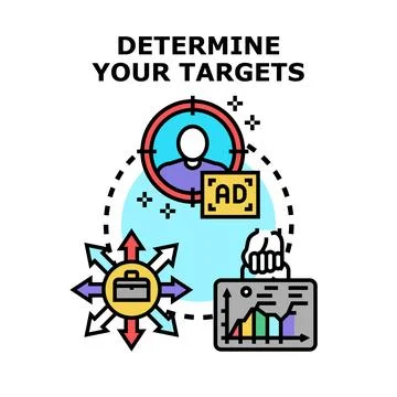 Determining target audience for effective marketing and advertising 库存插图
