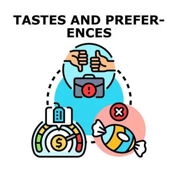 Determining tastes and preferences in consumer choice analytics Stock Illustration