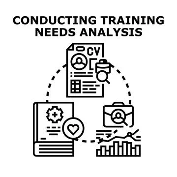Determining training needs and development analysis Stock Illustration